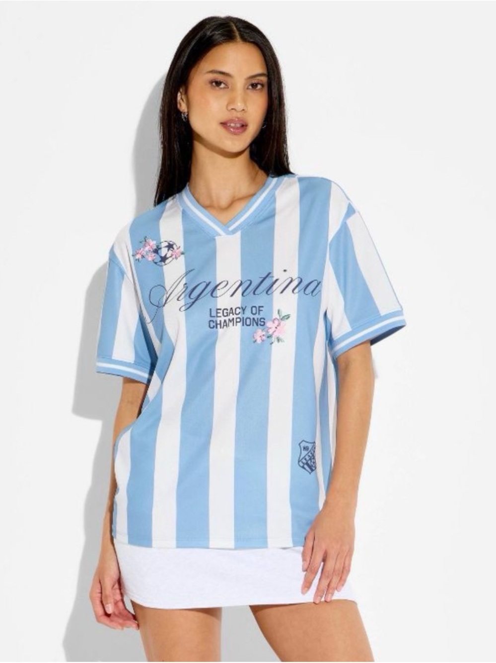Zoe+Liv Women's Argentina Floral Short Sleeve Graphic Jersey T-Shirt M